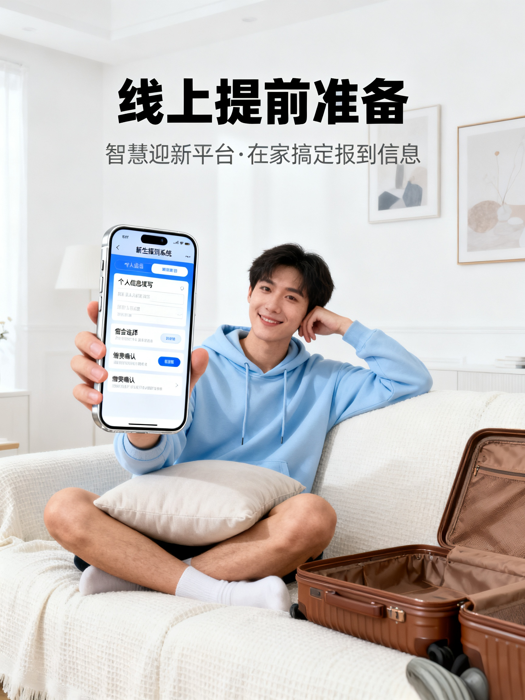 新生在家通过手机填写智慧迎新信息