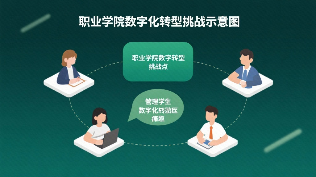 职业学院数字化转型挑战示意图 职业学院数字化转型挑战示意图